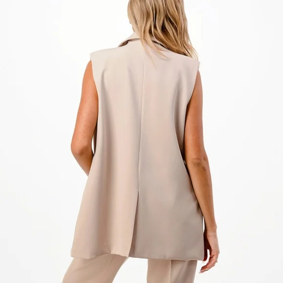 #40  🛑L CHIC SLEEVELESS BLAZER VEST - Picture 4 of 8